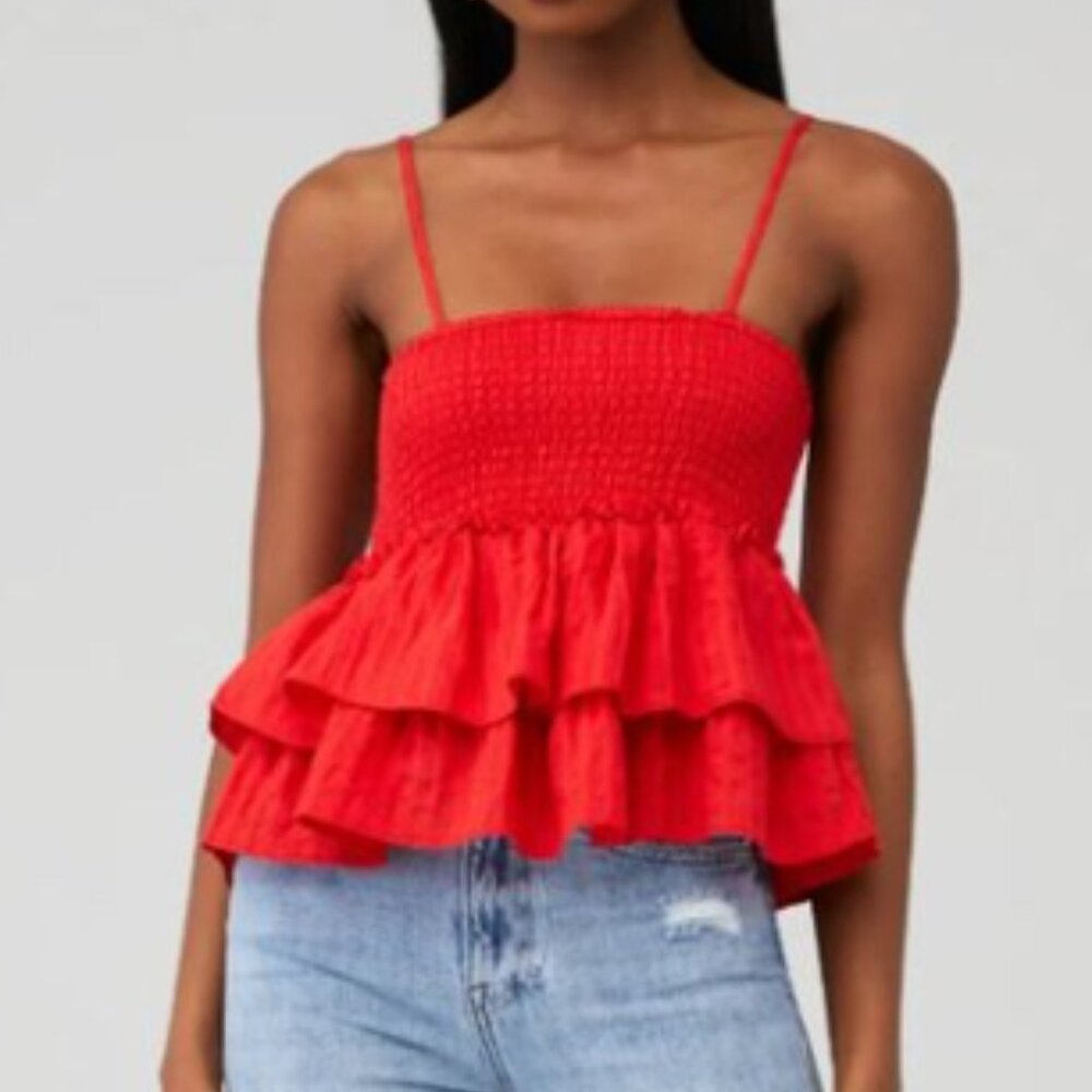 BB Dakota by Steve Madden Red Peplum Cami By Bb Dakota Steve Madden XS - Red